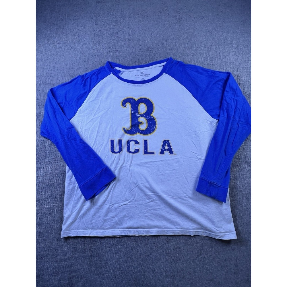 Colosseum UCLA Bruins Raglan TShirt Men's XL Baseball T Graphic Print White Blue